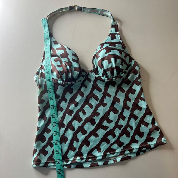 Victoria's Secret Brown And Blue Halter Swimsuit Size 34B - Picture 8 of 10